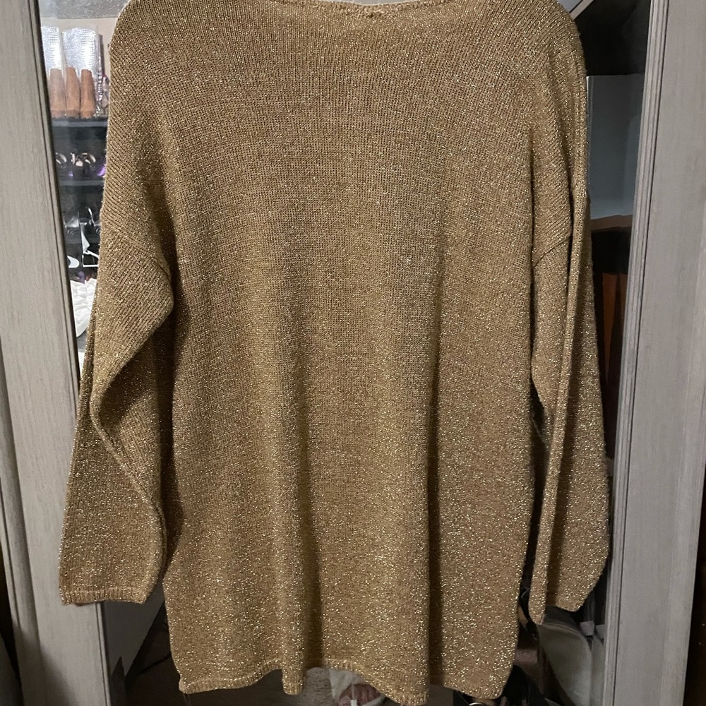 VINTAGE Gold Shimmer Sweater - Picture 2 of 3